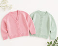 Easy Knit Girls Boys Raglan Cardigan Knitting Pattern PDF Plain V or Round Neck Jacket DK Age 1 - 12 years