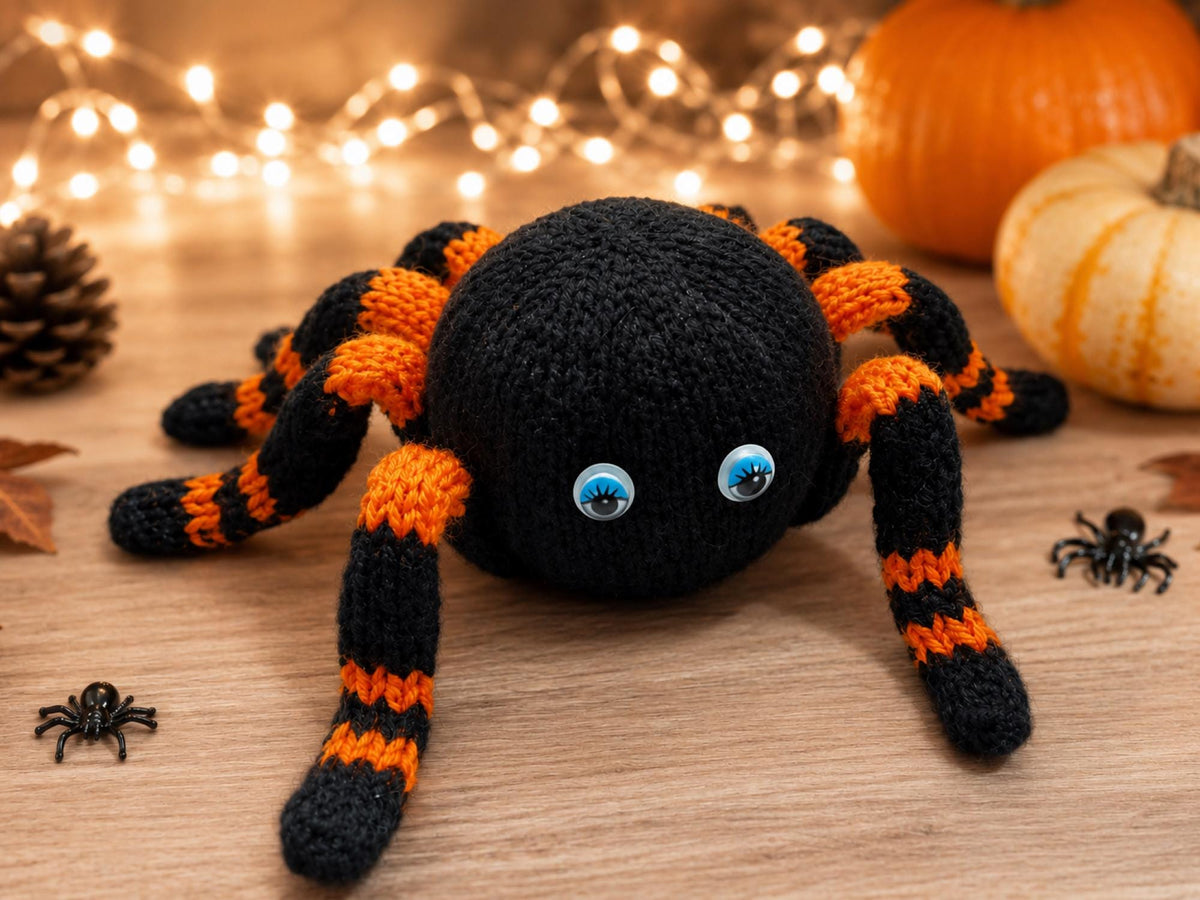 Halloween Spider Chocolate Orange Cover PDF Knitting Pattern DK 8ply Download
