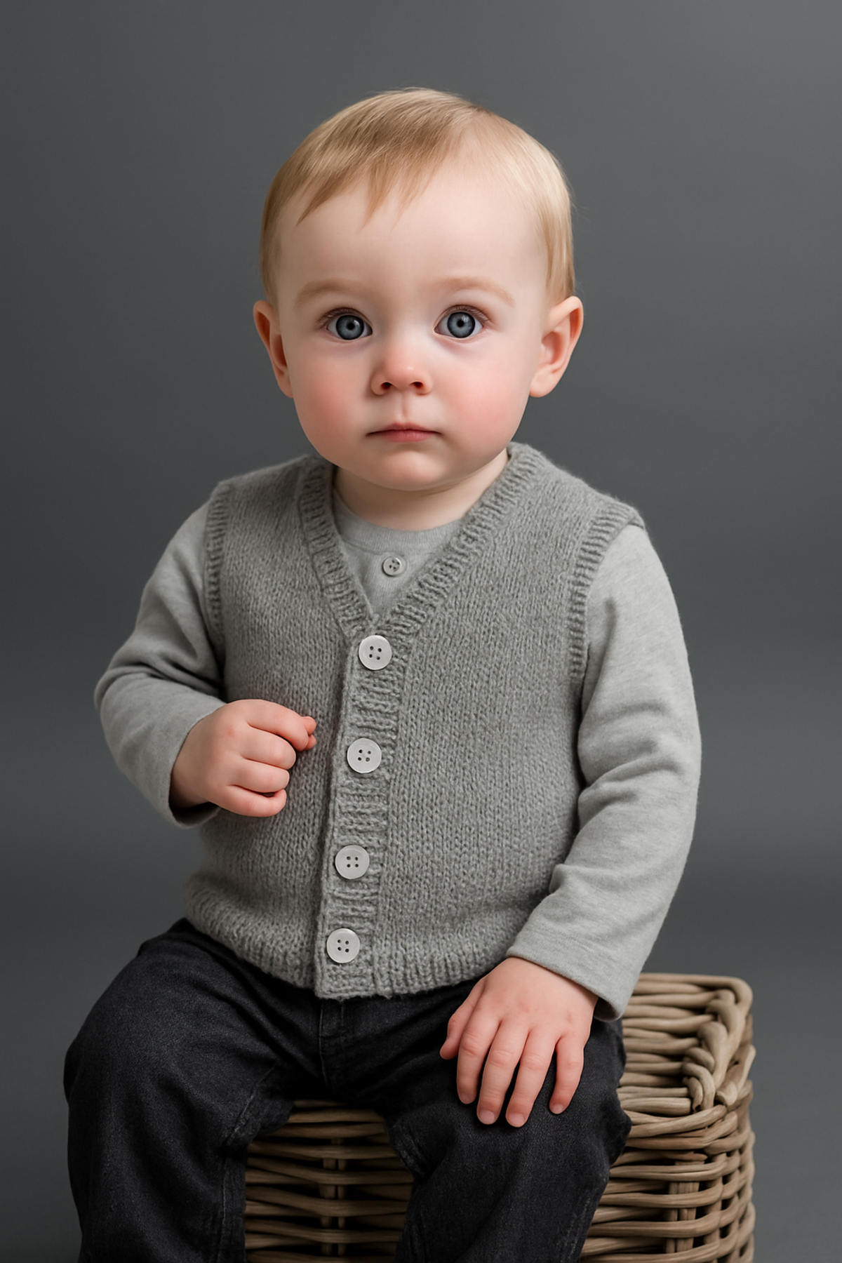 Eay Knit Boys Plain Waistcoat & Cardigan Knitting Pattern PDF DK Age 0 - 7 yrs
