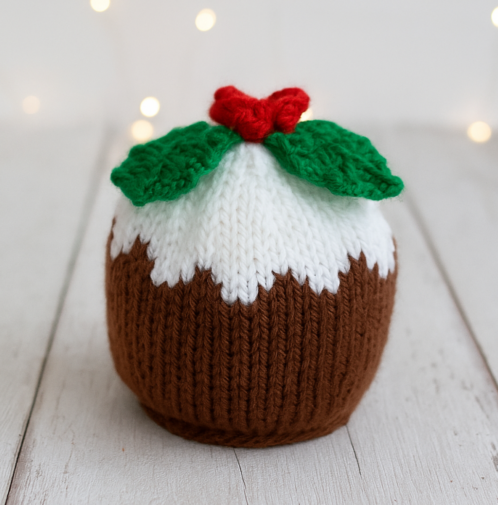 Christmas Pudding Chocolate Orange Cover Knitting Pattern PDF  DK Food Cozy