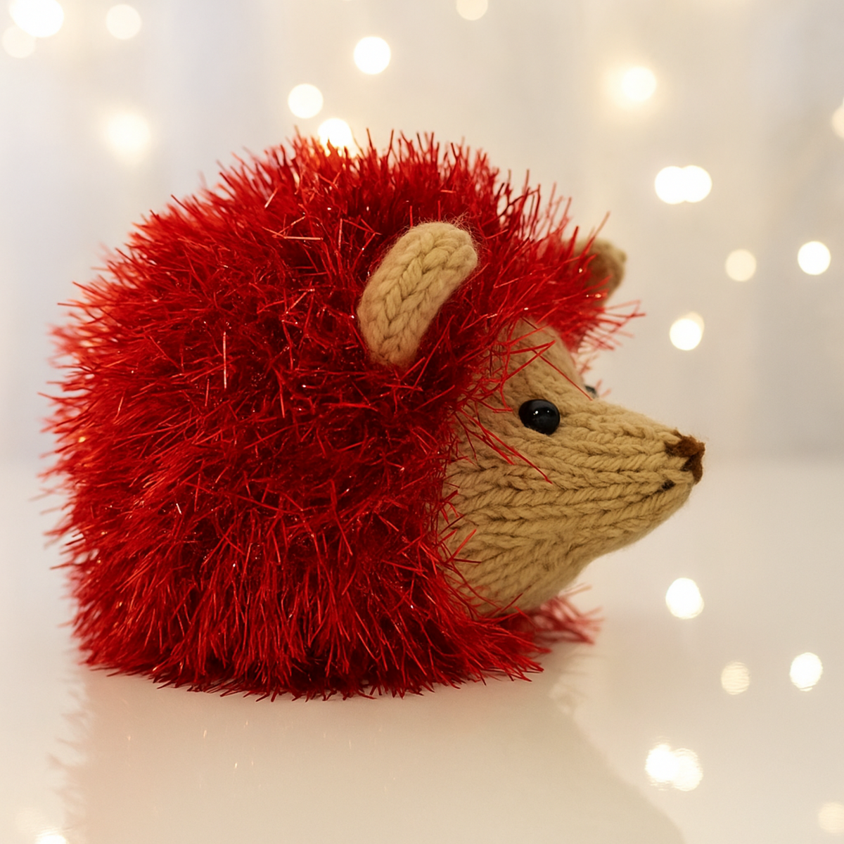Hedgehog Chocolate Orange Cover Knitting Pattern PDF Quick Tinsel Yarn Food Cosy Gift