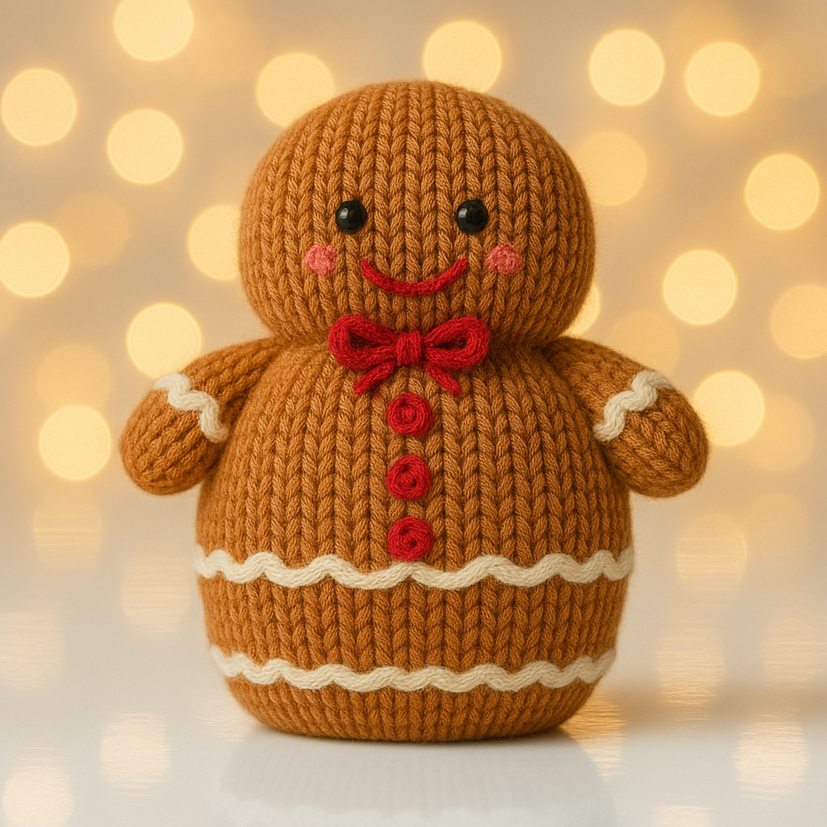 Gingerbread Man Chocolate Orange Cover Stuffed Ornament Knitting Pattern PDF