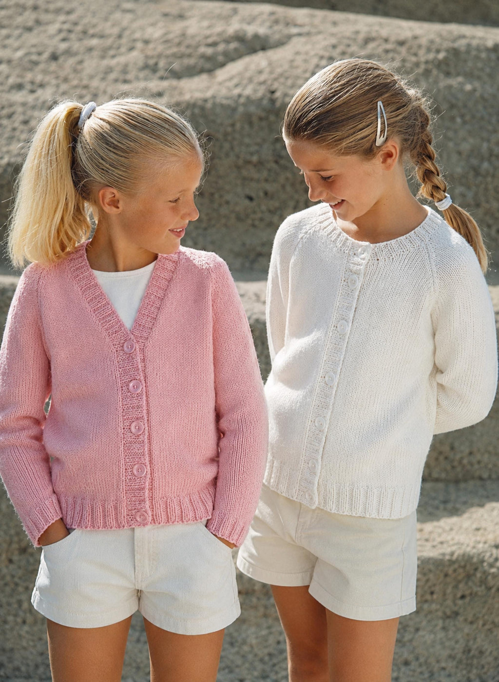 Easy Knit Girls Boys Raglan Cardigan Knitting Pattern PDF Plain V or Round Neck Jacket DK Age 1 - 12 years