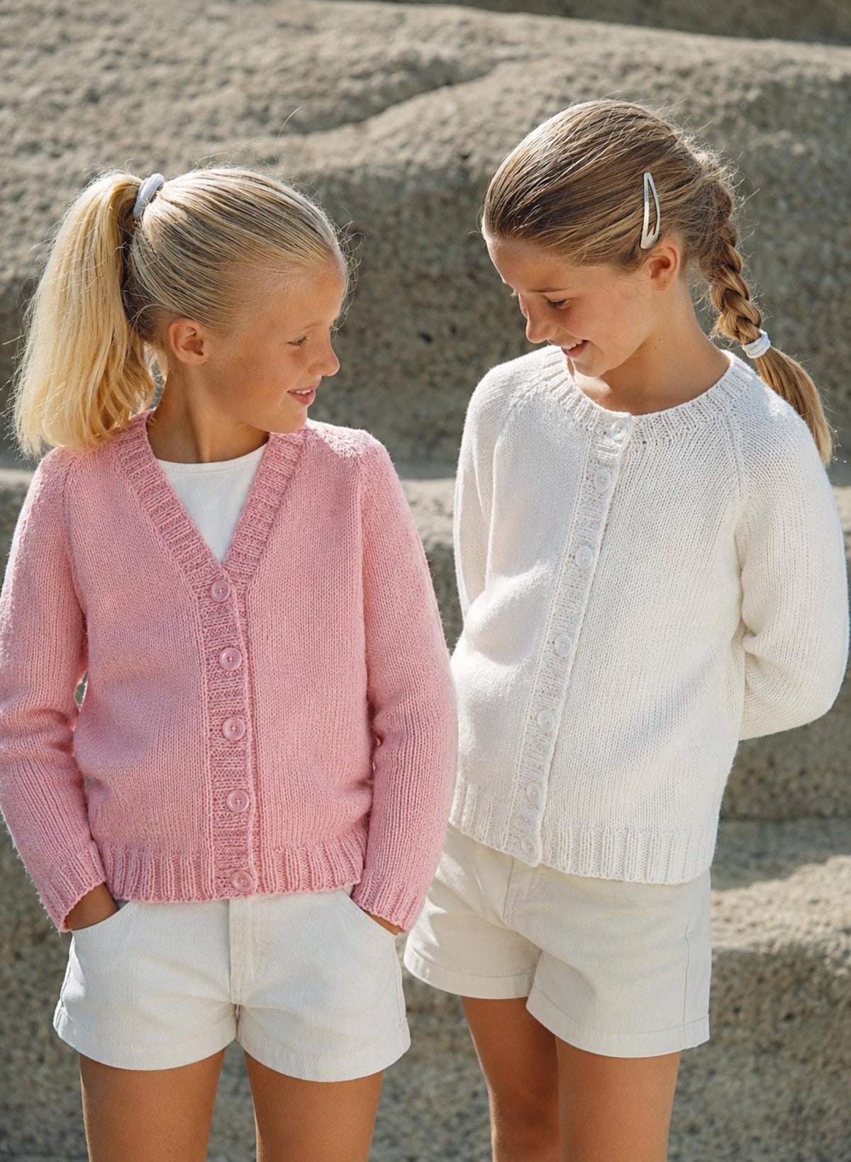 Easy Knit Girls Boys Raglan Cardigan Knitting Pattern PDF Plain V or Round Neck Jacket DK Age 1 - 12 years