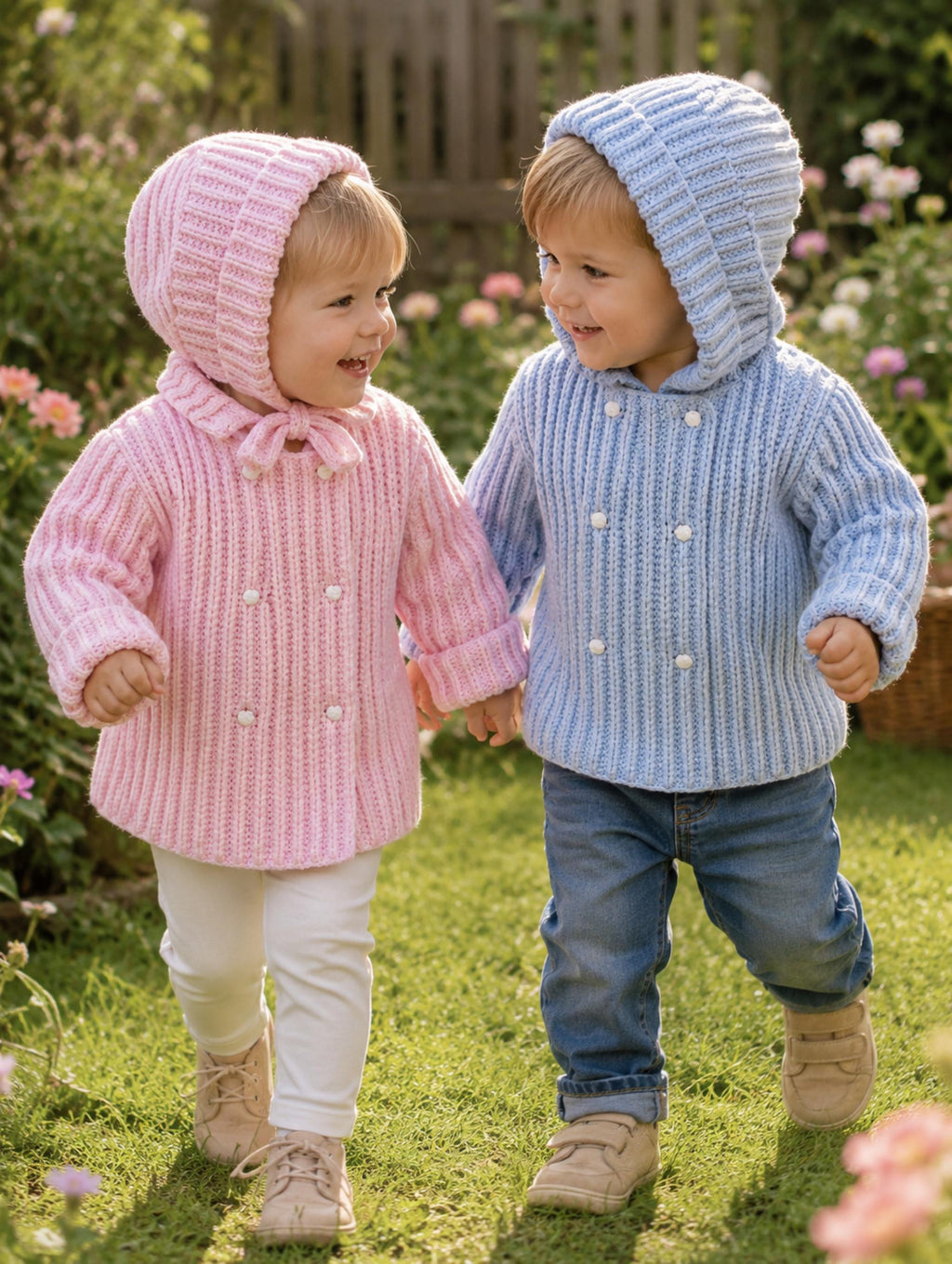 Easy Knit Baby Toddler Aran Jacket and Hat Knitting Pattern PDF Hood or Collar 0–3 Years