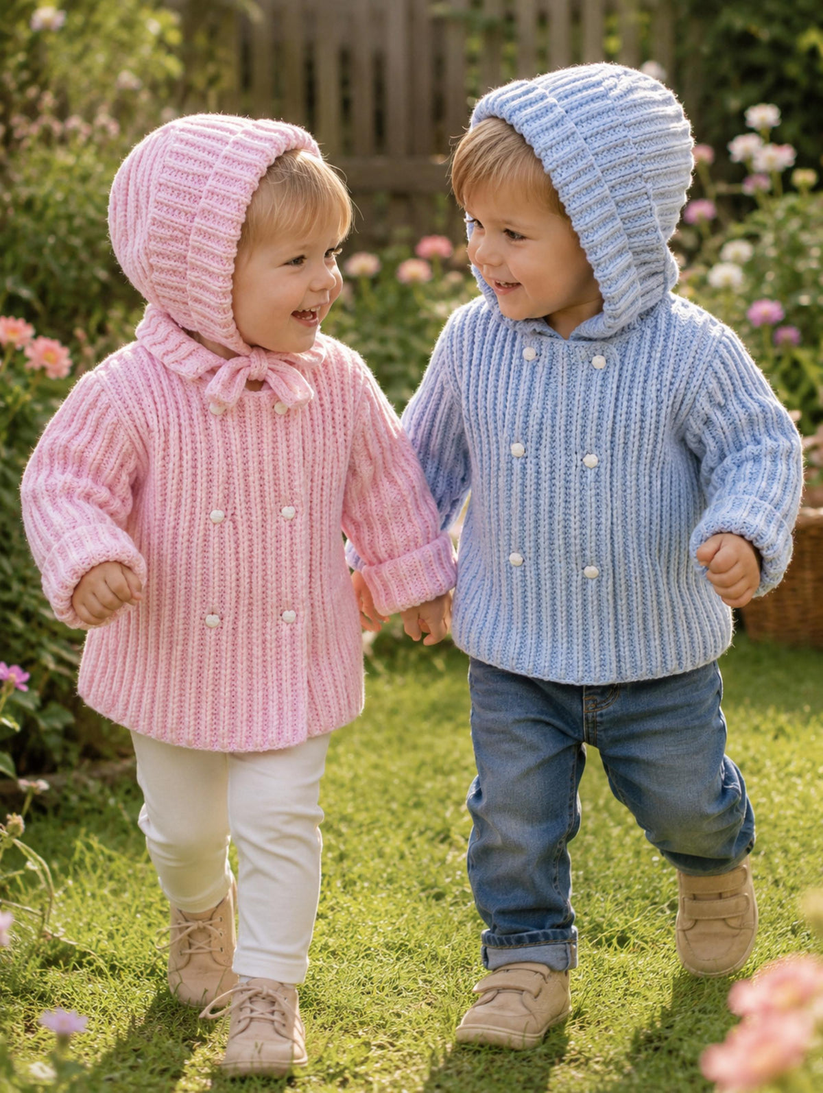 Easy Knit Baby Toddler Aran Jacket and Hat Knitting Pattern PDF Hood or Collar 0–3 Years