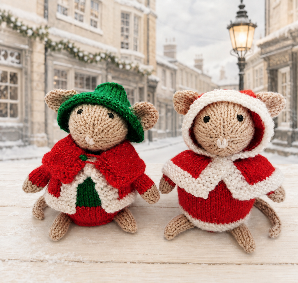 Dickensian Christmas Mice Chocolate Orange Cover Knitting Pattern PDF Decoration DK
