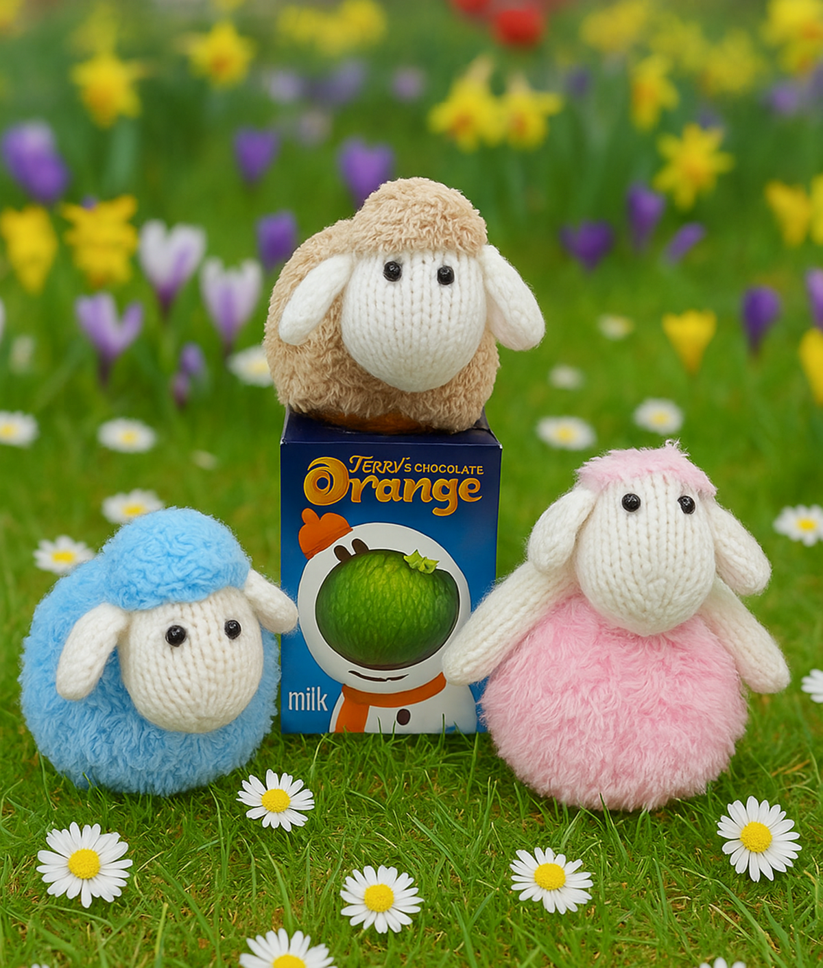 Sheep Chocolate Orange Cover Knitting Pattern PDF Fluffy Easter Lamb Food Cosy Gift DK