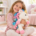 Easy Knit Cuddly Unicorn Toy Knitting Pattern PDF 36cm Chunky Chenille