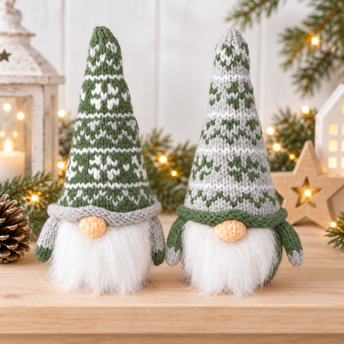 Scandinavian Gonk Chocolate Orange Cover Knitting Pattern PDF Christmas Fair Isle Gnome