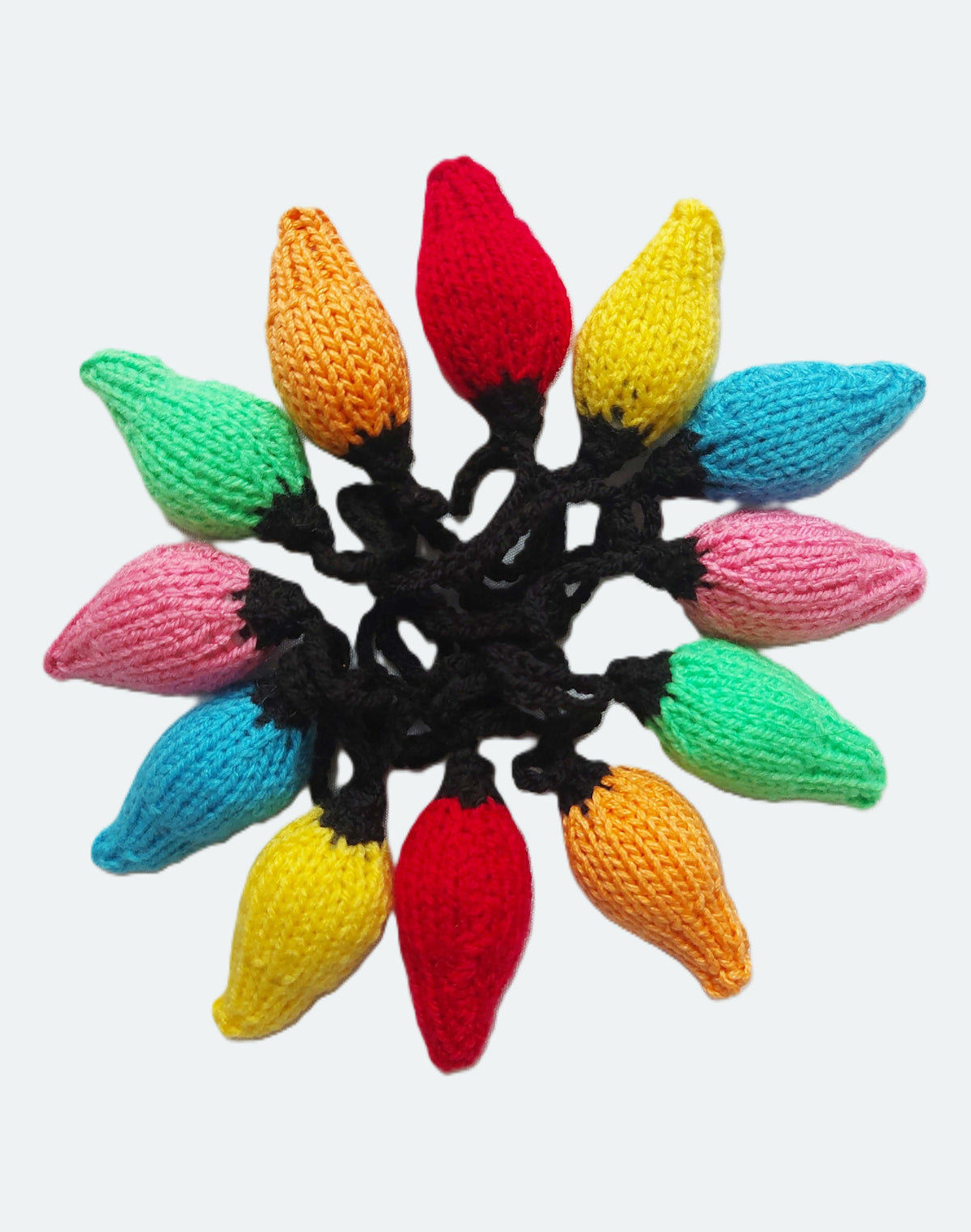 Christmas Lights Garland Knitting Pattern PDF Festive Bulb Decorations DK