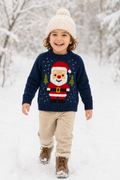 Santa Sweater Knitting Pattern PDF Childs Father Christmas Jumper DK Age 3mths - 7 years