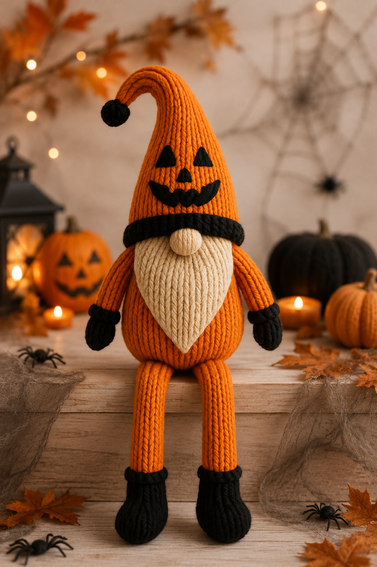Pumpkin Gonk Chocolate Orange Cover Knitting Pattern PDF Shelf Sitter Gnome DK