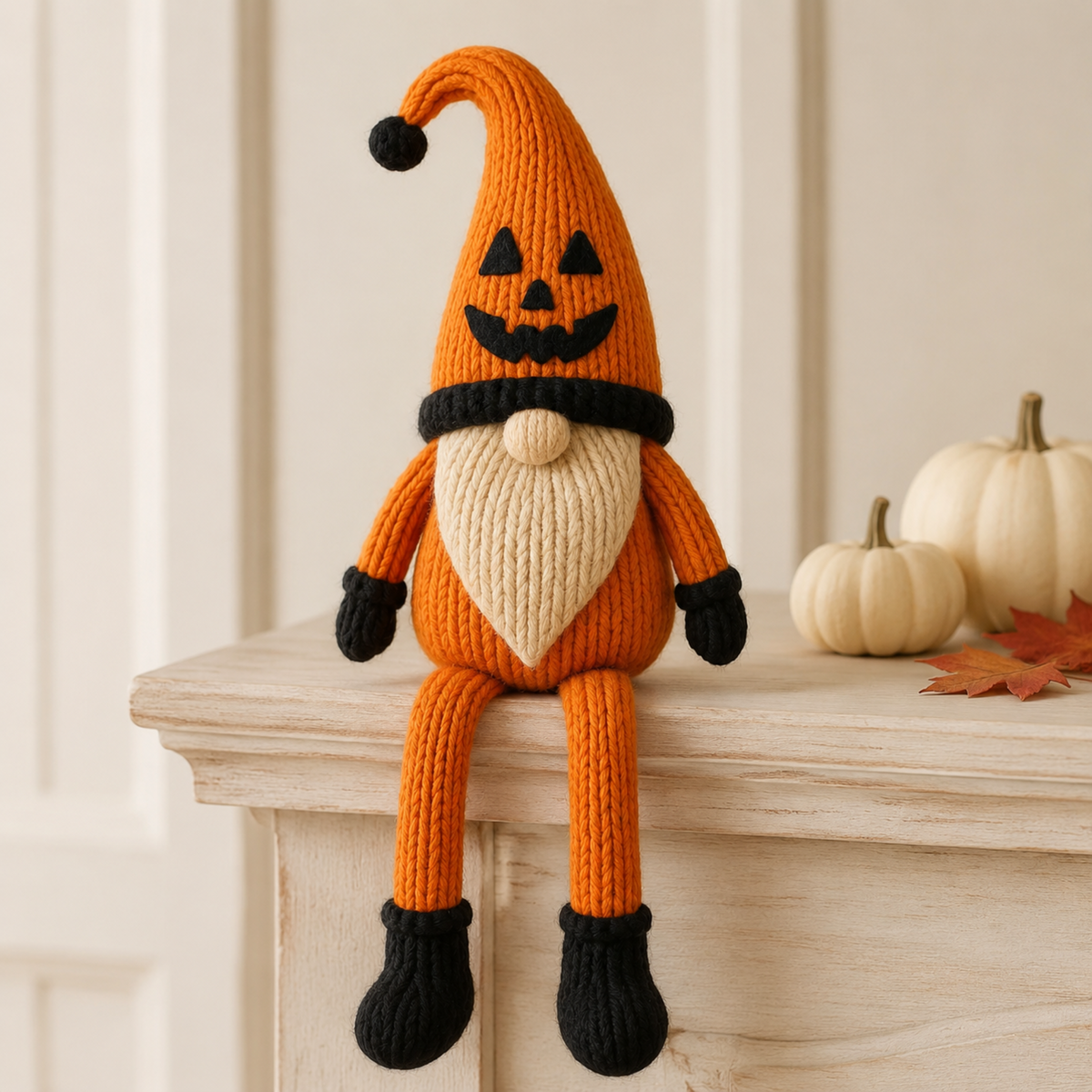 Pumpkin Gonk Chocolate Orange Cover Knitting Pattern PDF Shelf Sitter Gnome DK