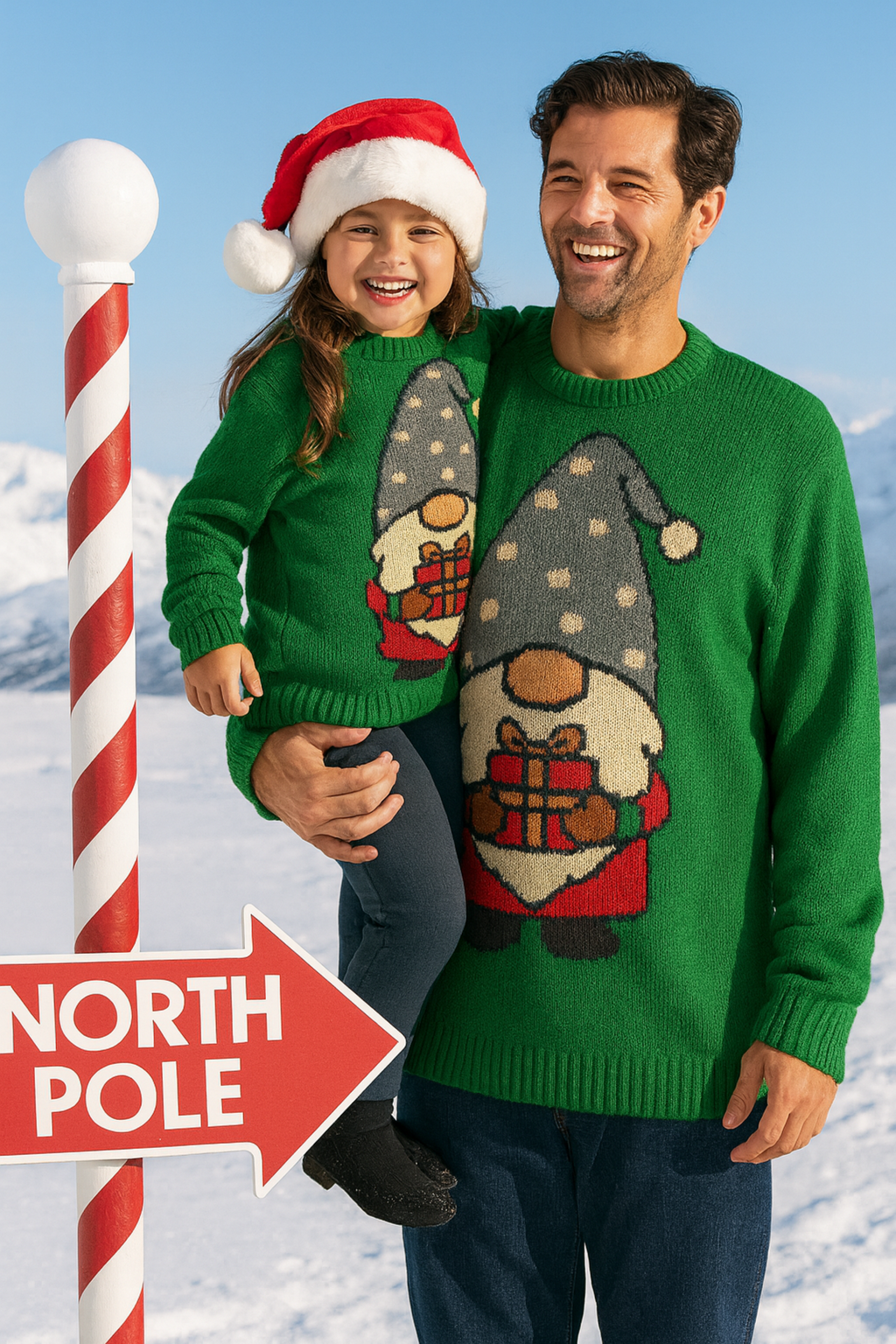 Family Christmas Gnome Sweater Knitting Pattern PDF Gonk Jumper DK Child - Adult