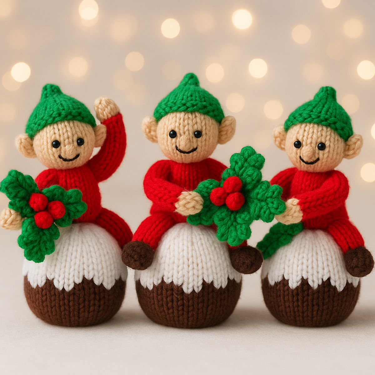 Cheeky Elf Christmas Pudding Chocolate Orange Cover Knitting Pattern PDF DK
