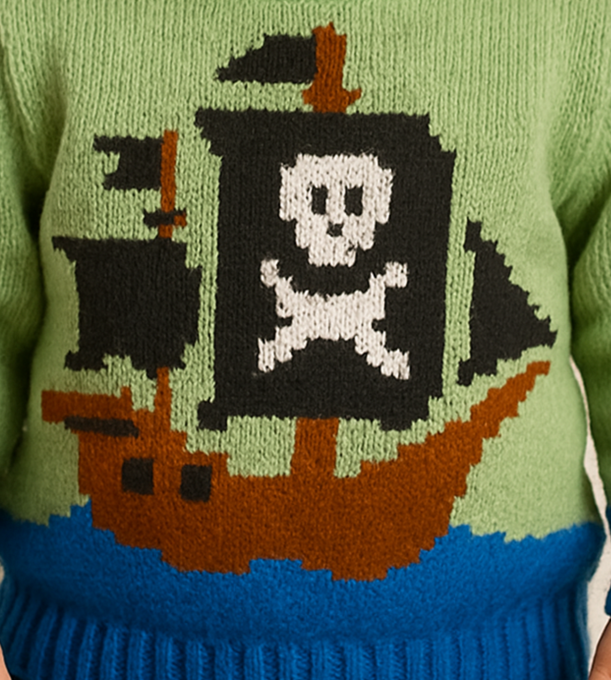 Pirate Ship Sweater Knitting Pattern PDF Boat Motif Jumper 3 Months–7 Years DK