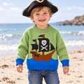 Pirate Ship Sweater Knitting Pattern PDF Boat Motif Jumper 3 Months–7 Years DK