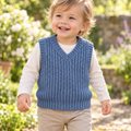 Fisherman’s Rib Slipover Knitting Pattern PDF Baby Toddler Vest 0 - 6 Years DK