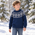 Children’s Snowflake Fair Isle Jumper Knitting Pattern PDF Chunky Ages 3–12