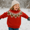 Childs Reindeer Fair Isle Sweater Knitting Pattern PDF Chunky Christmas Jumper Ages 3–12 Years
