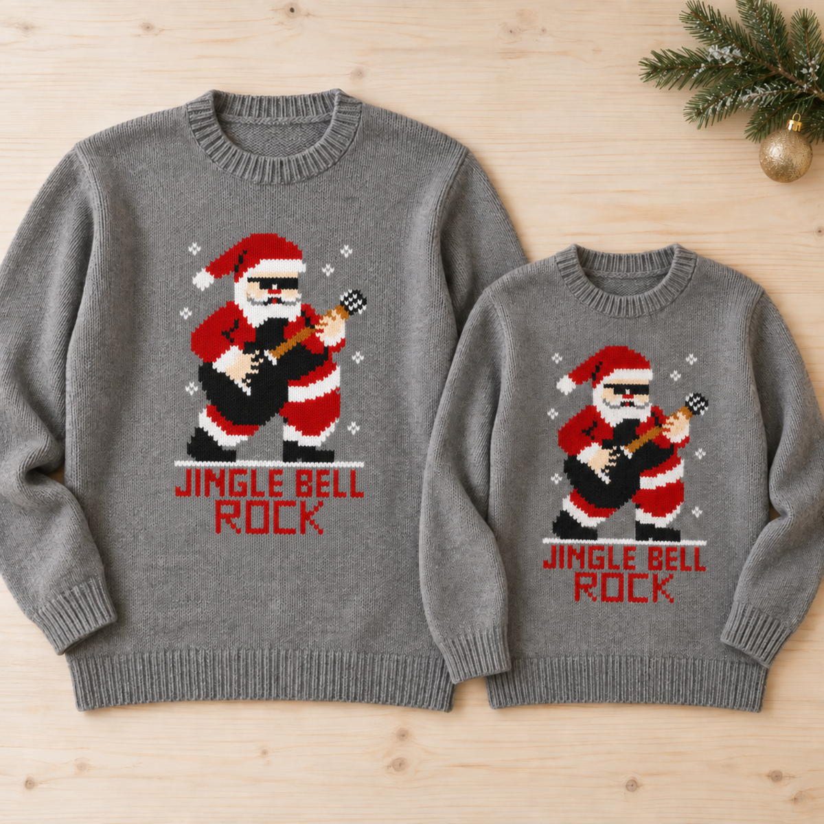 Jingle Bell Rock Santa Jumper Knitting Pattern PDF Child -Adult DK Christmas Jumper