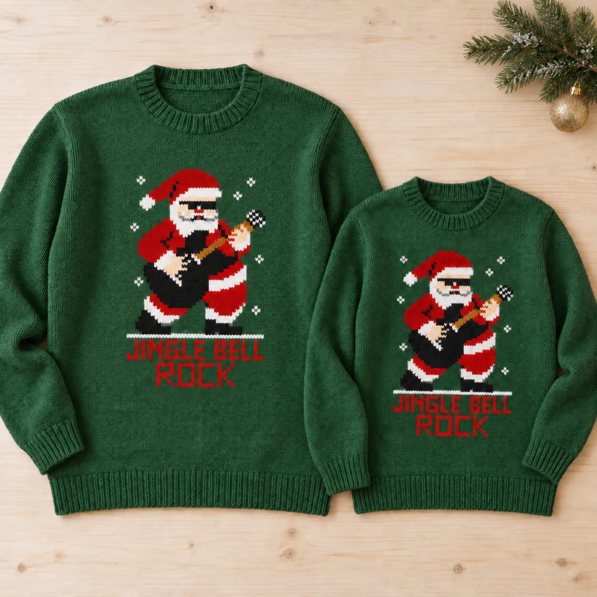 Jingle Bell Rock Santa Jumper Knitting Pattern PDF Child -Adult DK Christmas Jumper