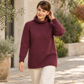 Women’s Loose Fit Polo Neck Tunic Knitting Pattern PDF Ladies Baggy Sweater DK