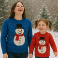 Family Snowman Christmas Sweater Knitting Pattern PDF Age 4 - Adult DK