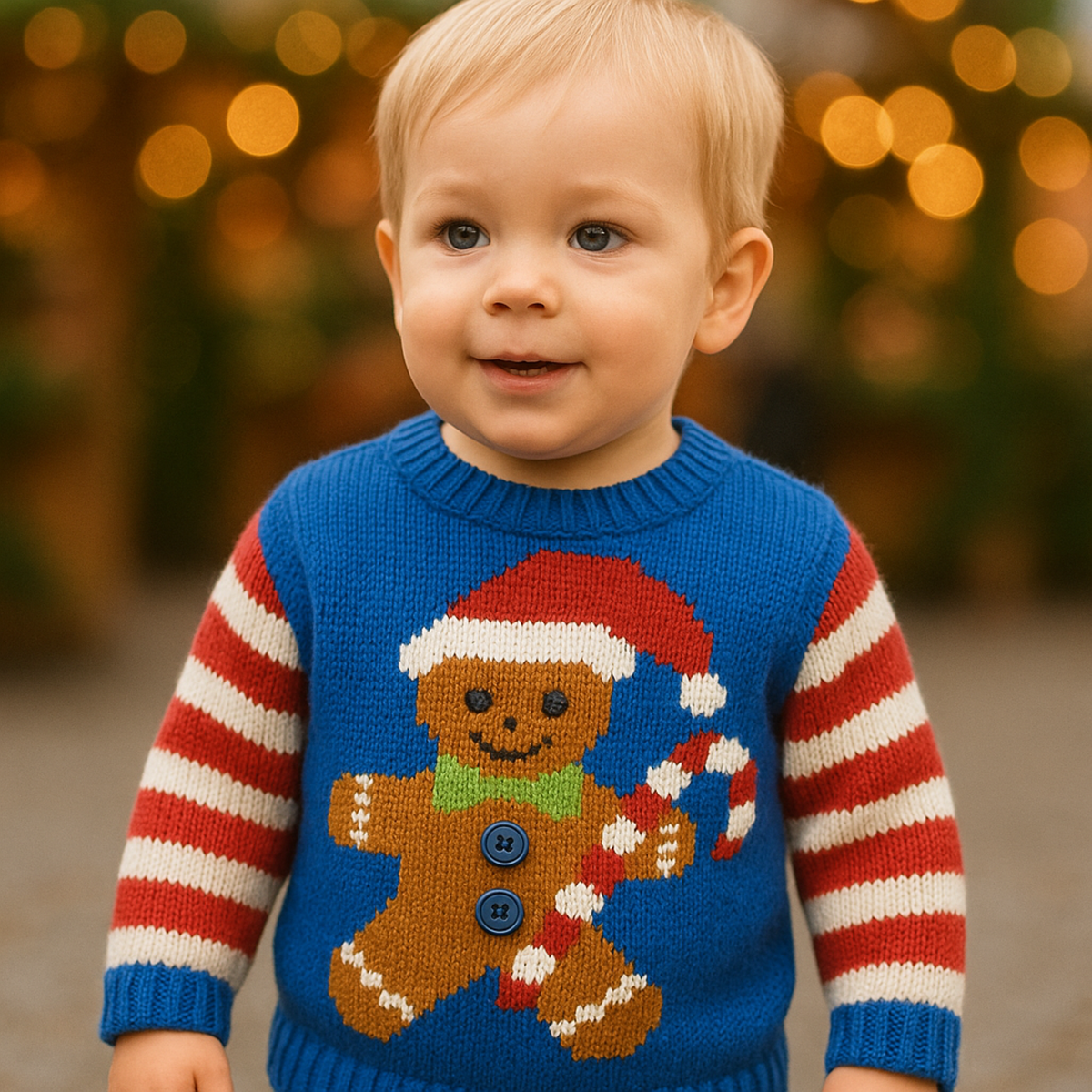 Gingerbread Man Sweater Knitting Pattern PDF Christmas Jumeper 3mths - 7 Years