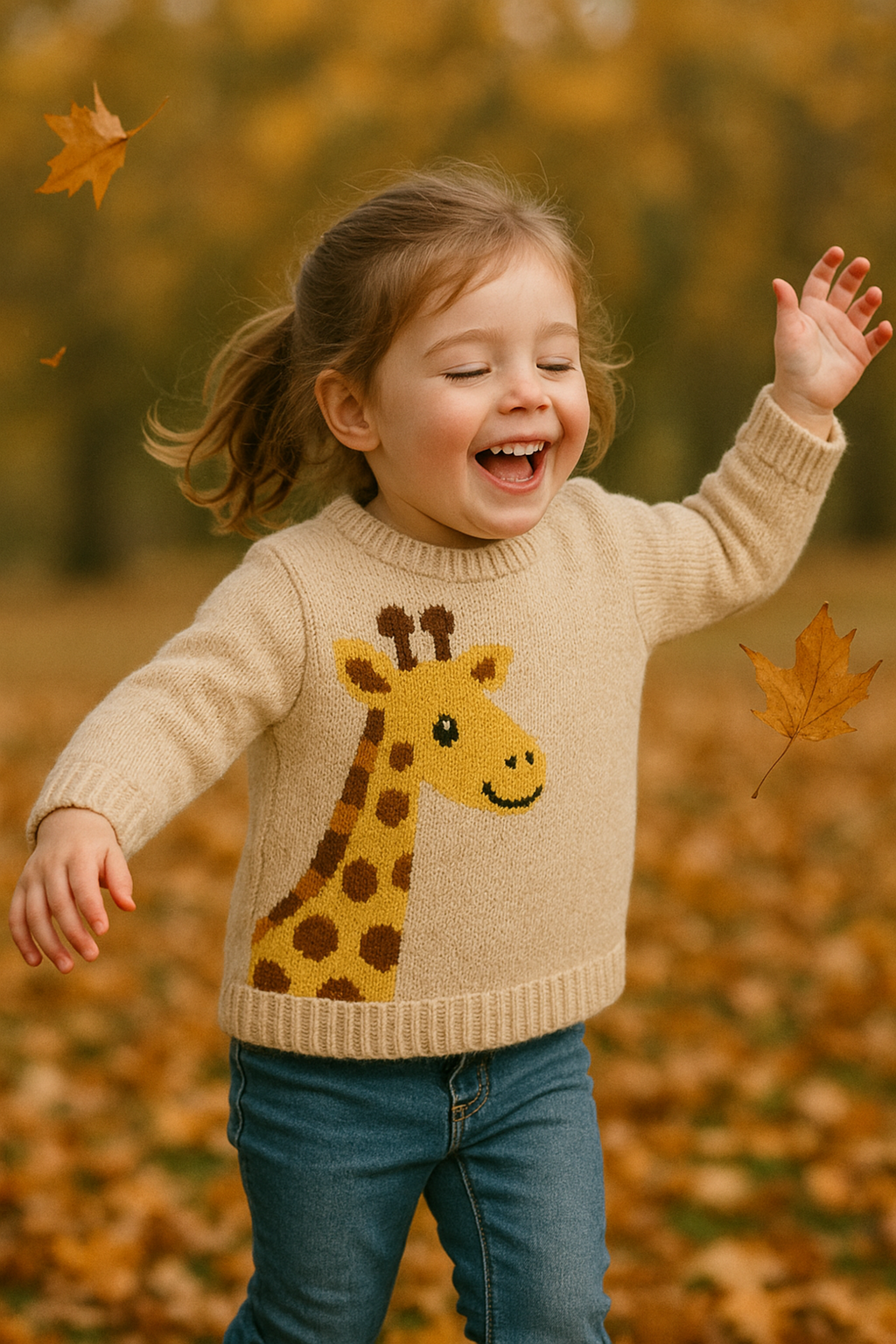 Child's Giraffe Sweater Knitting Pattern PDF Animal Jumper DK  3mths - 7 years