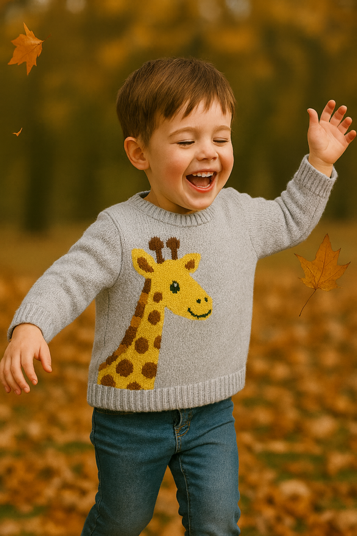 Child's Giraffe Sweater Knitting Pattern PDF Animal Jumper DK  3mths - 7 years