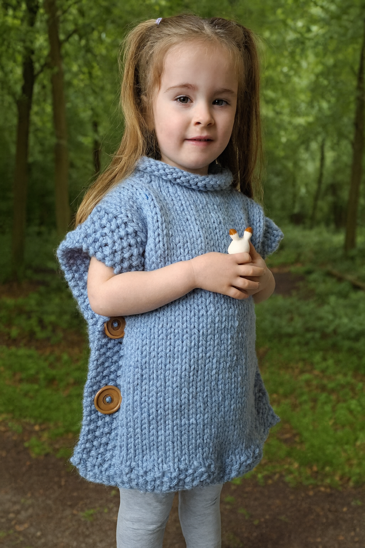 Children’s Tabard Poncho Knitting Pattern PDF  Super Chunky Easy Knit Ages 1–15 Years BB172