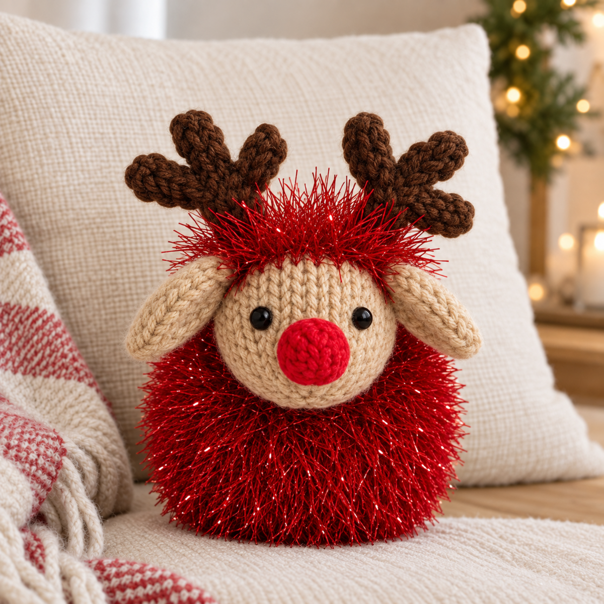 Reindeer Sheep Chocolate Orange Cover Knitting Pattern PDF DK Tinsel Chunky Yarn