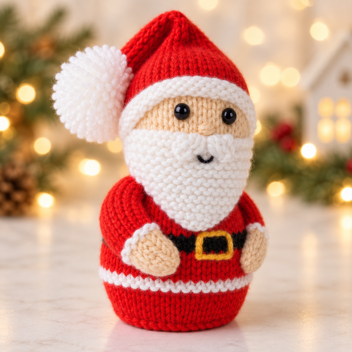 Santa Chocolate Orange Cover & Stuffed Ornament Knitting Pattern PDF