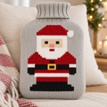 Santa Hot Water Bottle Cover Knitting Pattern PDF Chunky 2L Father Christmas
