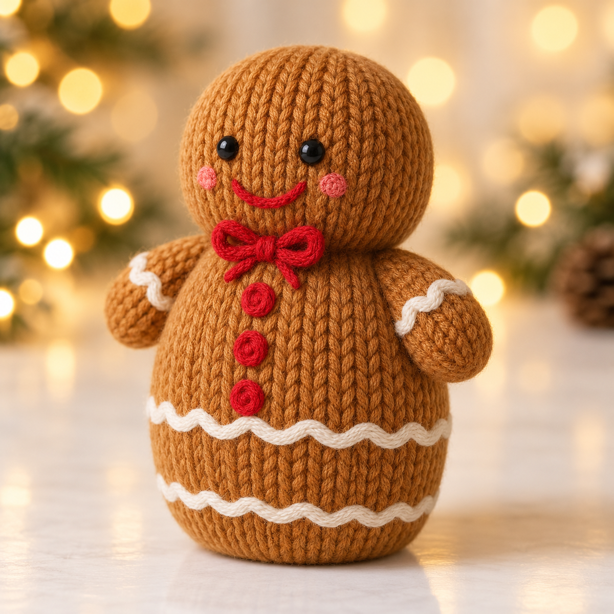 Gingerbread Man Chocolate Orange Cover Stuffed Ornament Knitting Pattern PDF