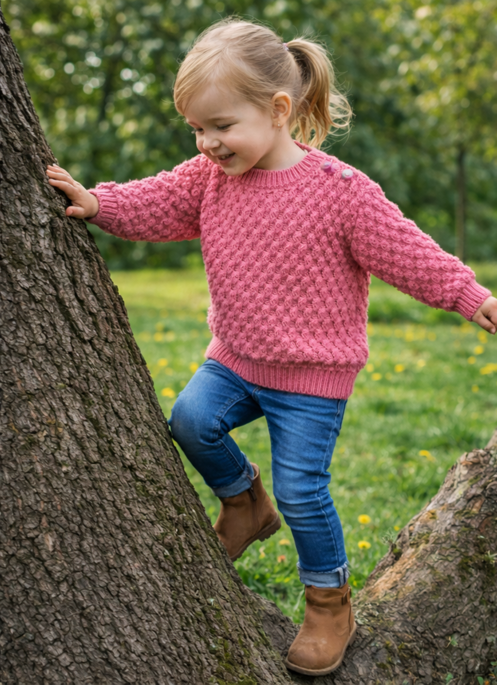 Baby Childs Leaf Stitch Cardigan and Sweater Knitting Pattern PDF DK Age 0–4 Years