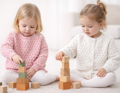 Baby Childs Leaf Stitch Cardigan and Sweater Knitting Pattern PDF DK Age 0–4 Years