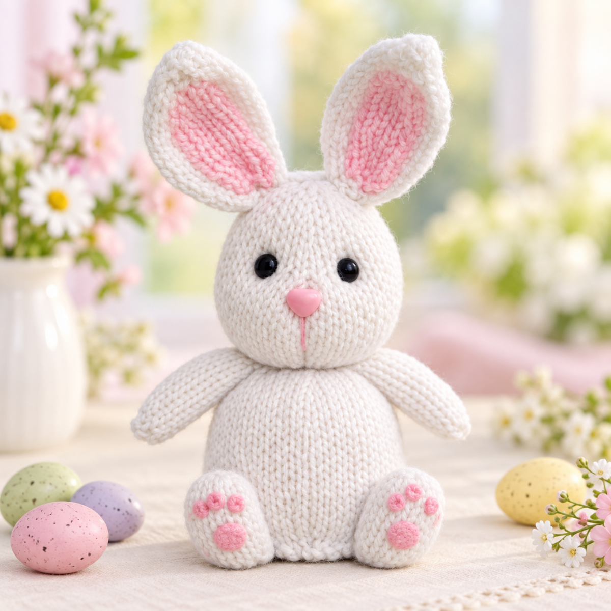Easter Bunny Chocolate Orange Cover Knitting Pattern PDF Stuffed Rabbit Toy