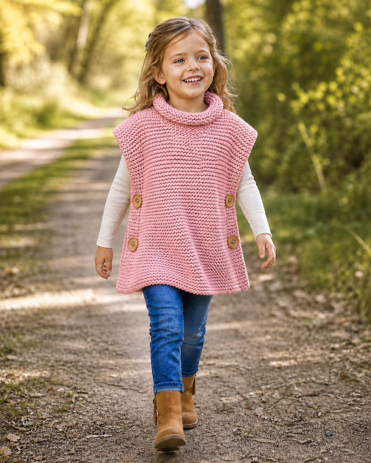 Easy Knit Childs Garter Stitch Tabard Knitting Pattern PDF Beginners Super Chunky Age 1 - 15 years Toddler Girls