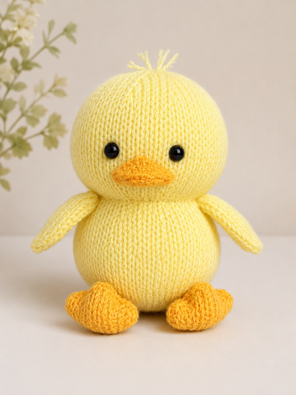 Cute Duck Toy Knitting Pattern Easter Duckling PDF Aran 25cm