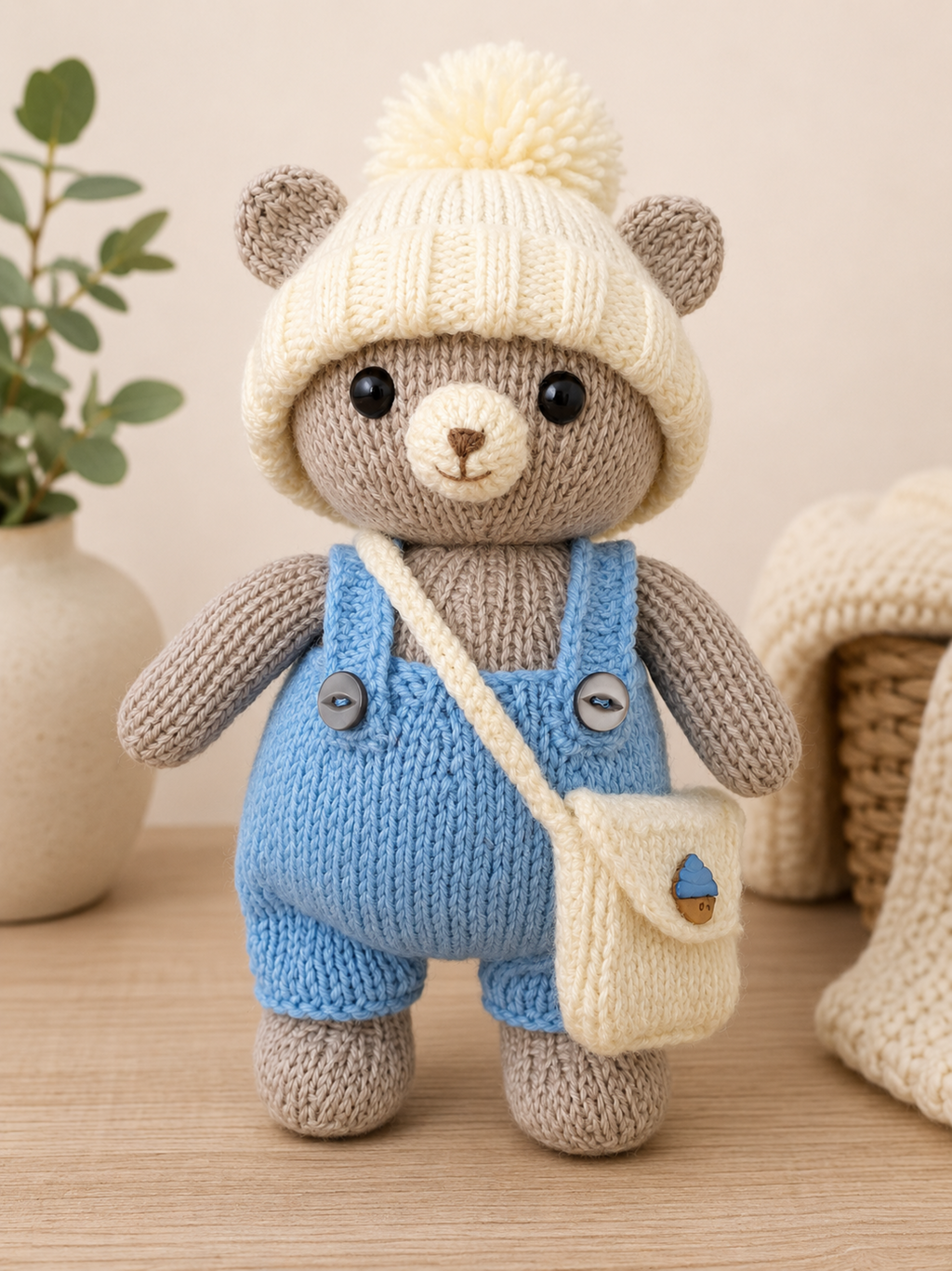 Blueboo Teddy Bear Toy Knitting Pattern PDF DK 28cm BB208