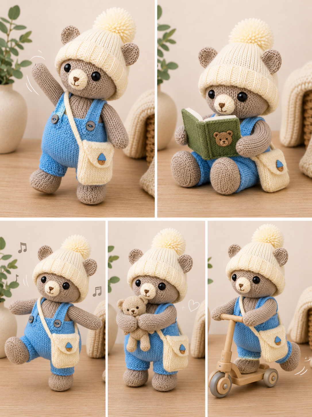 Blueboo Teddy Bear Toy Knitting Pattern PDF DK 28cm BB208