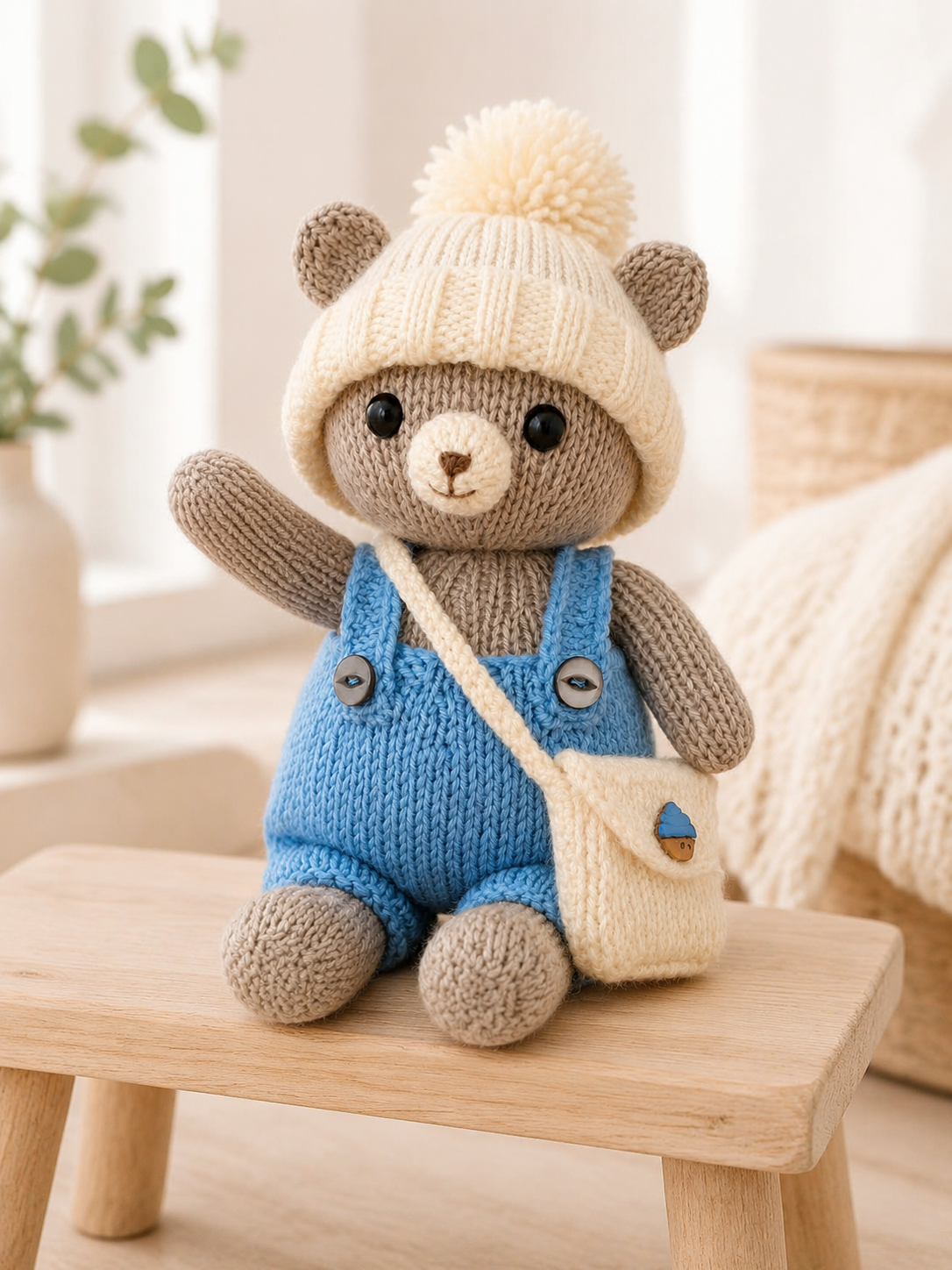 Blueboo Teddy Bear Toy Knitting Pattern PDF DK 28cm BB208