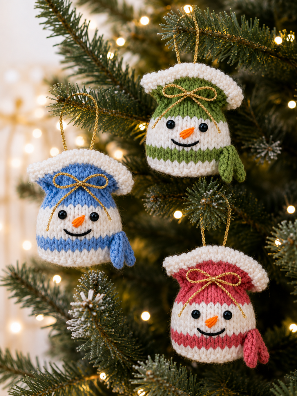Snowman Ferrero Rocher Cover Knitting Pattern PDF Christmas Tree Decoration DK