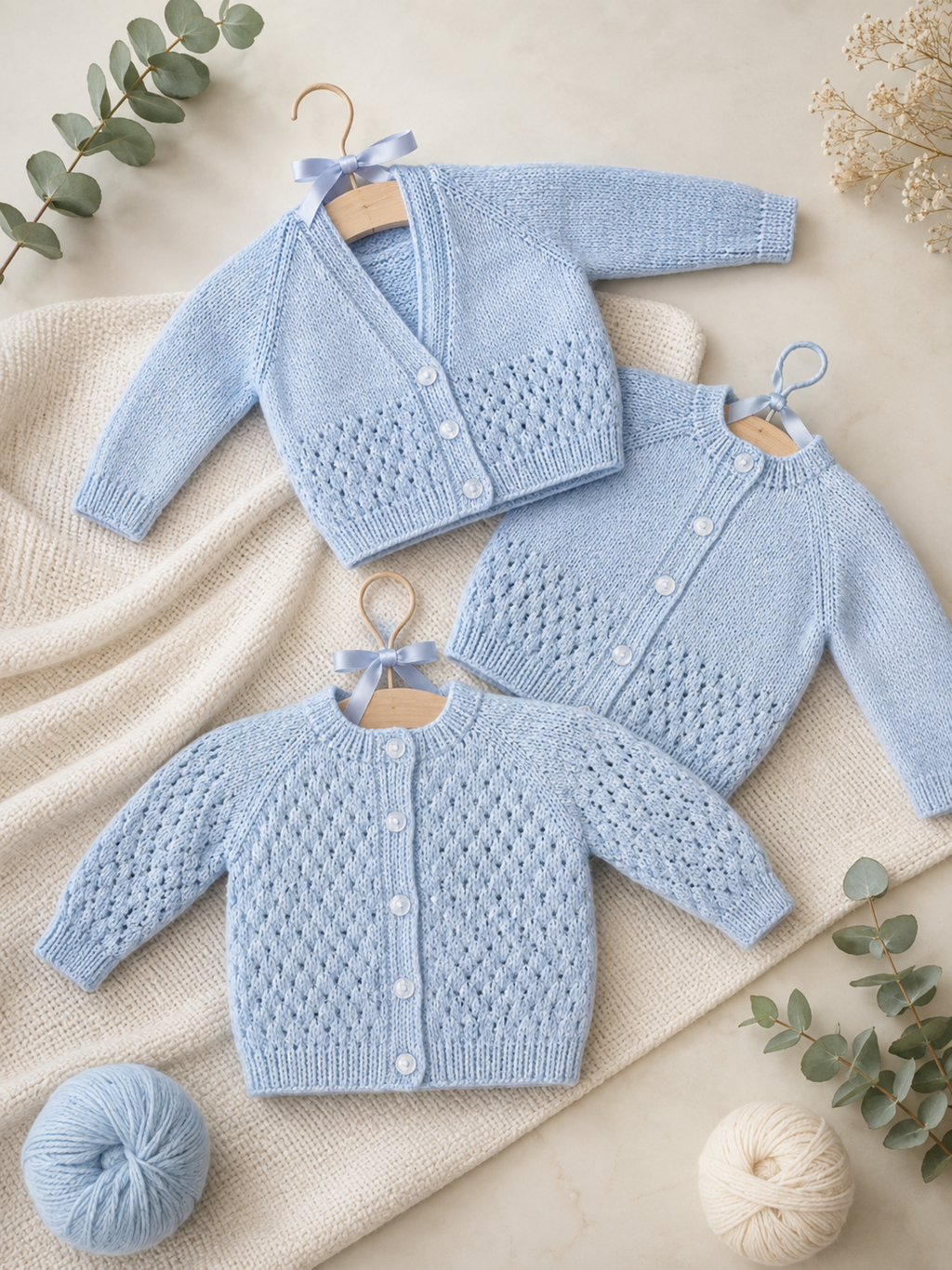 Easy Knit Baby Cardigan Knitting Pattern PDF DK Age 0 - 12 months
