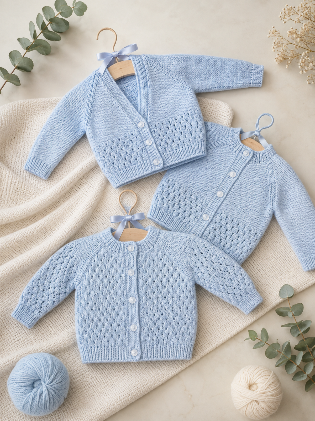 Easy Knit Baby Cardigan Knitting Pattern PDF DK Age 0 - 12 months
