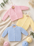 Easy Knit Baby Cardigan Knitting Pattern PDF DK Age 0 - 12 months