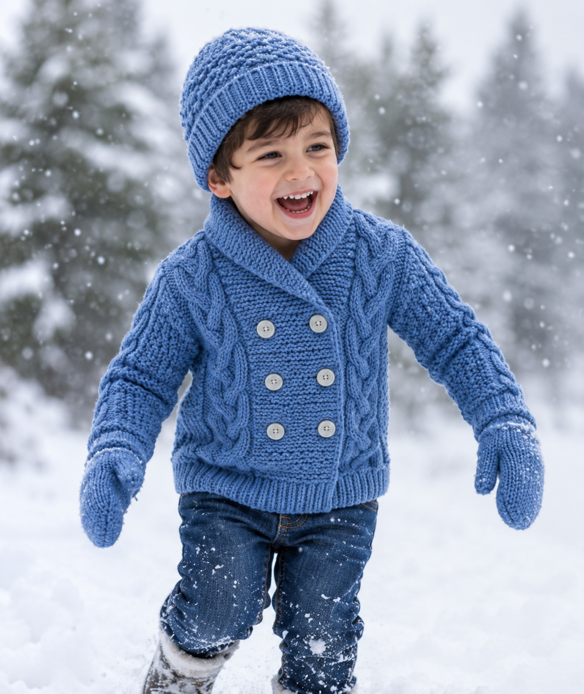 Baby & Children’s Aran Jacket Sweater Hat and Mittens Knitting Pattern PDF  Age 0 - 10 yrs